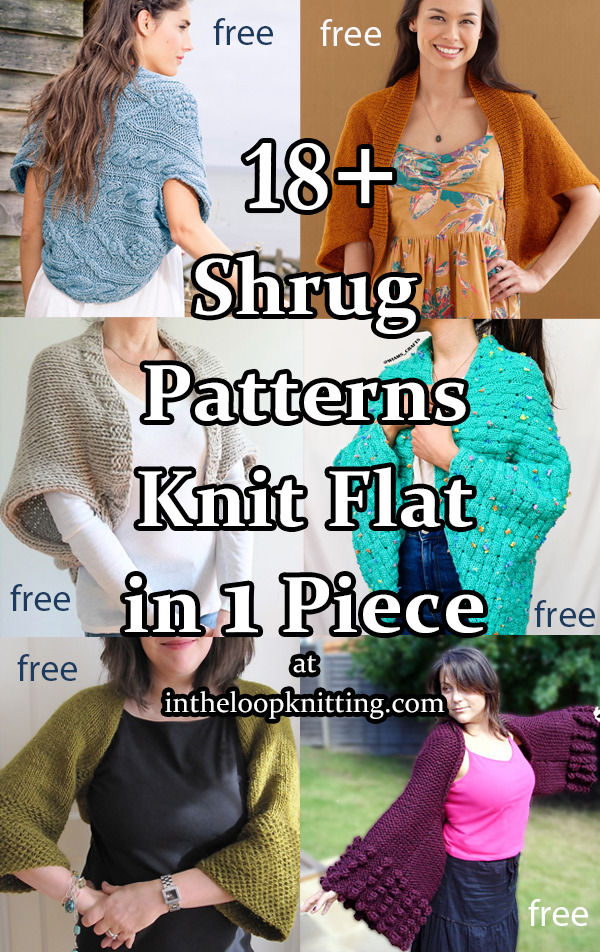 Easy One Piece Shrugs Knitting Patterns