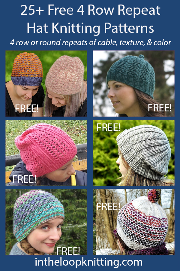 4 Row Hat Knitting Patterns