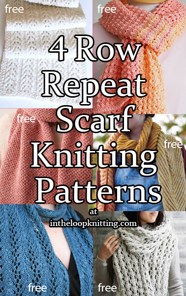 4 Row Repeat Scarf Knitting Patterns