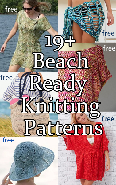 Beach Wear Knitting Patterns. Knitting Patterns for the beach including cover ups, hats, totes, bikinis, and more. Most patterns are free.