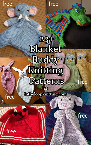 Knitting patterns for Lovey Security Blankets. Whether you call them buddy blanket, lovey, lovie, comfort blanket, blanket toy, blankie, security blanket, woobie, cuddle or something else, these are perfect shower gifts and new baby toys. Sized just right for a quick project and tiny hands! Most patterns are free.