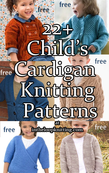 Cardigans for Children Knitting Patterns. Knitting patterns for cardigan sweaters for girls and boys. Most patterns are free.
