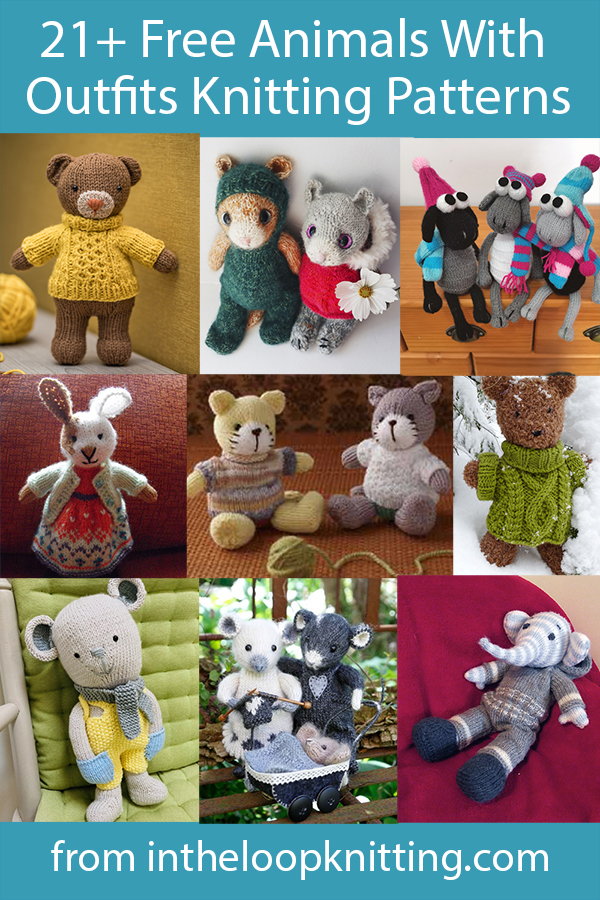 Animals With Outfits Knitting Patterns