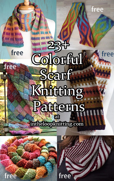 Colorful Scarf Knitting Patterns. I love color and these scarf patterns deliver lots of color using fair isle, entrelac, slipstitch colorwork, short rows, multi colored yarn and more. Updated 6/6/23