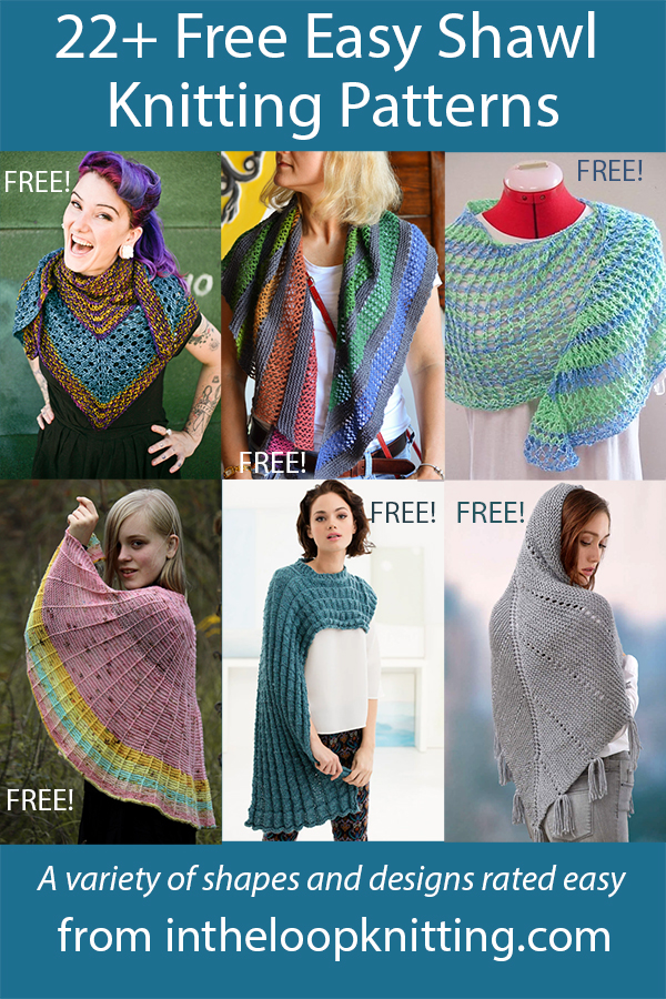 Free Easy Shawl Knitting Patterns. These shawl patterns were labeled by designers or knitters as easy to work. Many are stockinette or garter with decorative borders or simple colorwork. Updated 4/23/23