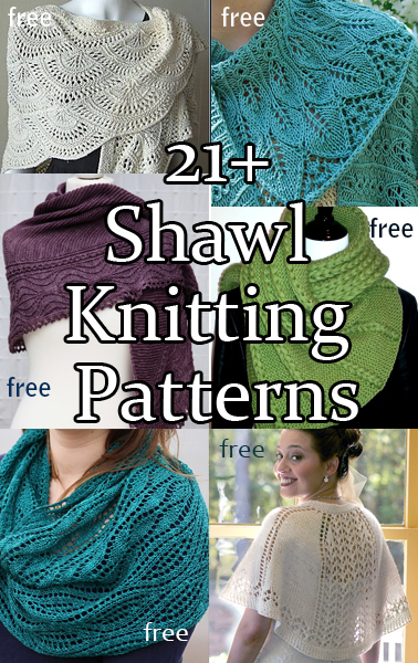 Shawl and Wrap Knitting Pattterns. A variety of shawl patterns including lace, textured, easy, one skein, and more. 
