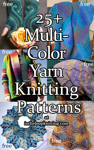 Multi-colored Yarn Knitting Patterns. I love multi-colored yarn but have trouble finding good patterns that will show off the color variation to advantage without overwhelming the stitch pattern. The free knitting patterns below are great for for ombre, variegated or self-striping yarns. Updated 1/13/23 