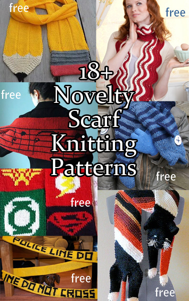 Novelty Scarf Knitting Patterns. Fun scarves to knit for adults and children! Most Patterns are free. Most patterns are free.
