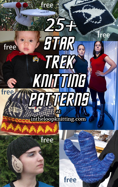 Trek Inspired Knitting Patterns. Knitting projects inspired by Star Trek series, movies, characters, and more. Most patterns are free.