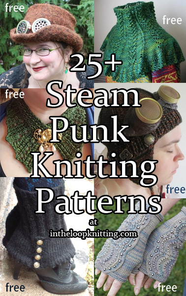 Steampunk and Victoriana Knitting Patterns. Top off your steampunk or Victorian style with these knitting patterns for hats, mitts, spats, neckwarmers, and more. Great for costumes, cosplay, or everyday fashion statements. Most patterns are free. Updated 5/31/23