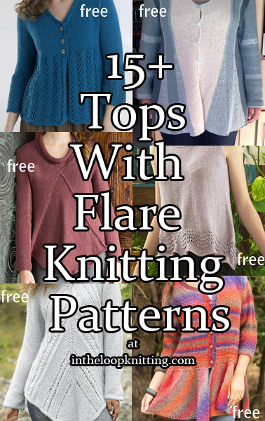Tops With Flare Knitting Patterns. These sweaters and tops feature peplums, a-line silhouettes or draping that flatter your figure. Most patterns are free.