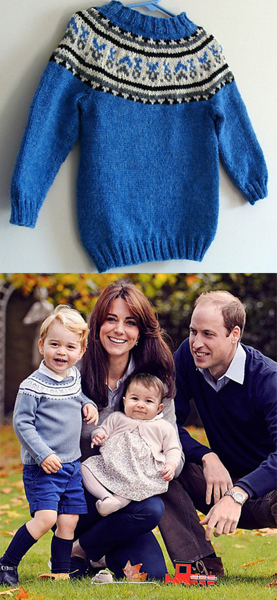 Free knitting pattern for Prince George's Fair Isle sweater from Christmas 2015