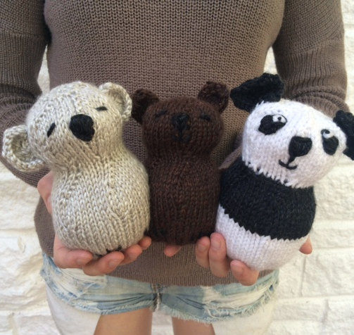 Knitting Pattern for 3 Little Bear Toys