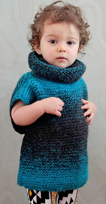 Free Knitting Pattern for Easy 3 Square Child's Sweater