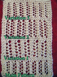 4 Variations One-Row Repeat Lace Knitting Stitch Patterns