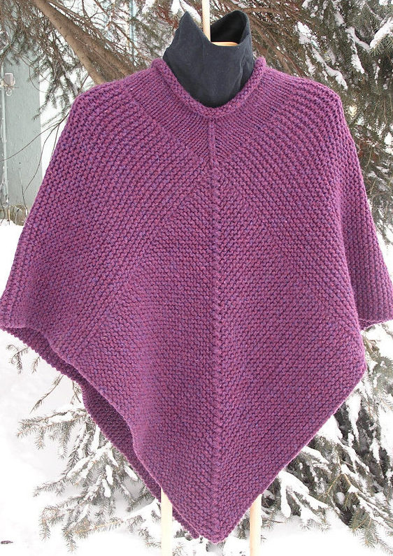 Knitting Pattern for Easy 50 x 50 Poncho 