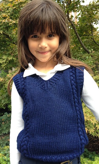 Free knitting pattern for 6 stitch plait children's vest