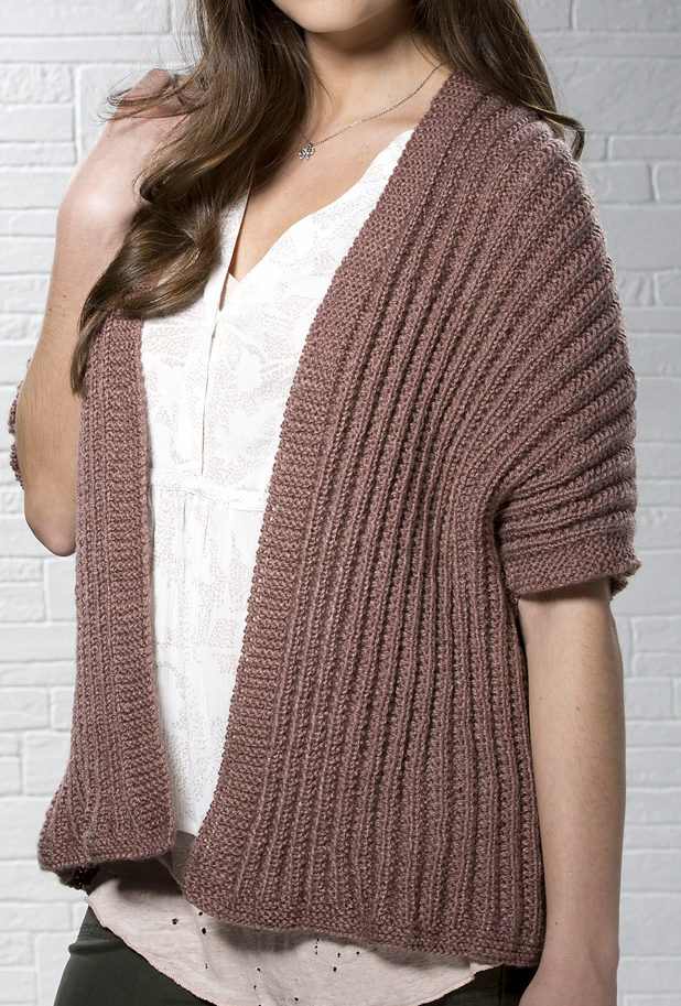 Free Knitting Pattern for 1 Row Repeat Rosy Disposition Cardi