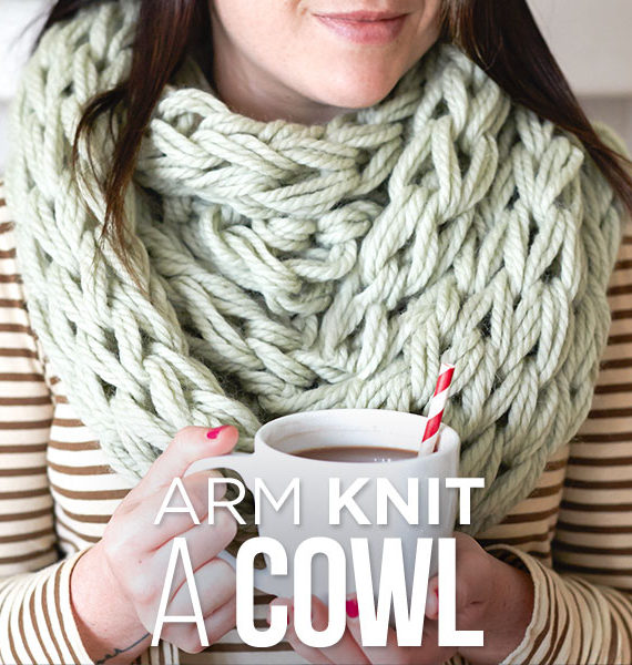 Free Knitting Pattern and Class for Arm Knit Cowl