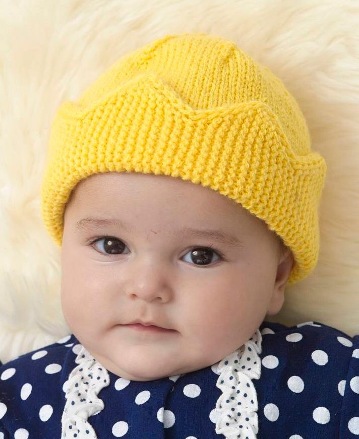 Free Knitting Pattern for Baby Crown Hat
