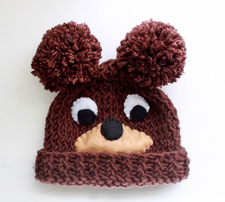 Free knitting pattern for Baby Bear Hat by Gina Michele