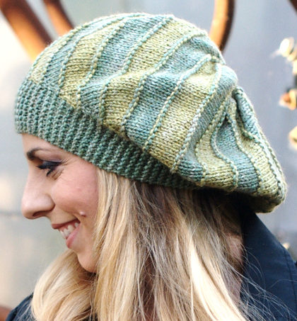 Free Knitting Pattern for Bimitral Beret or Beanie Knit Flat