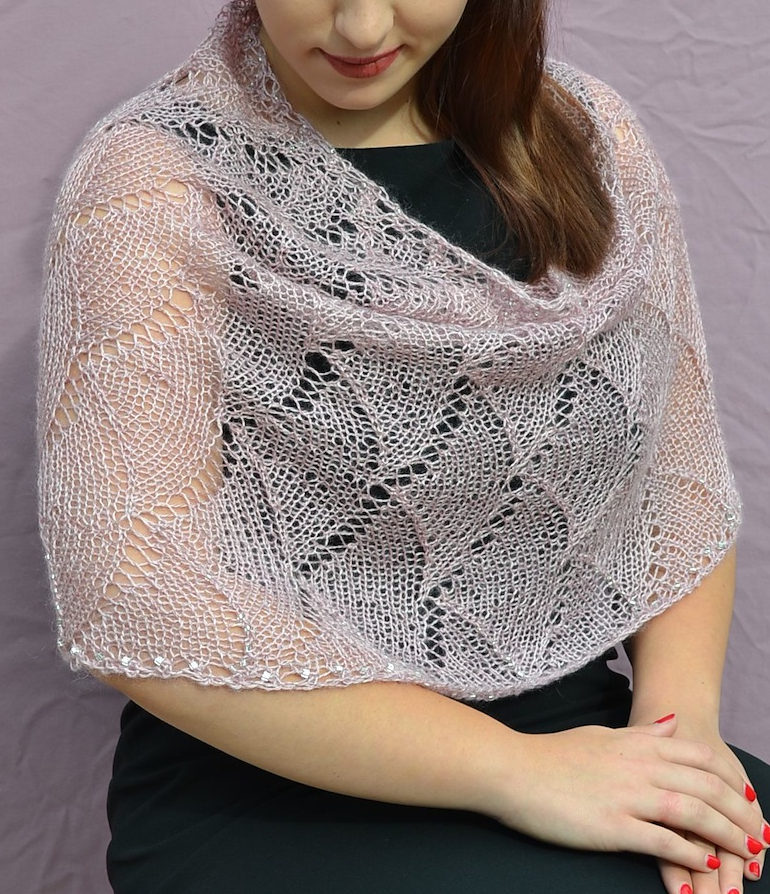 Free Knitting Pattern for Cascade Lace Cowl Poncho