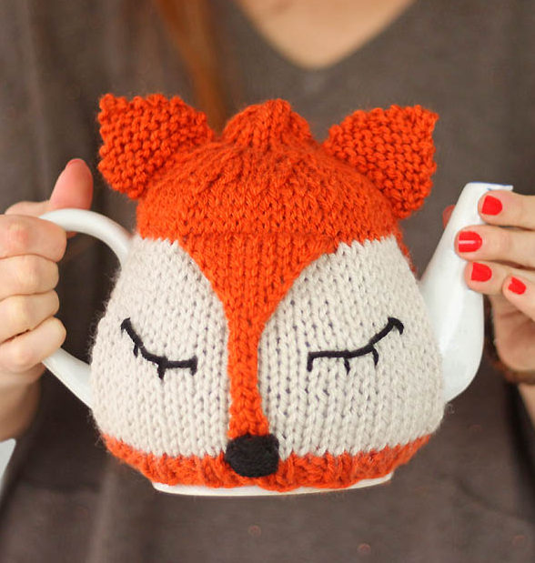 Free Knitting Pattern for Fox Tea Cosy