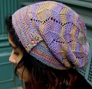 Fracture Light Slouchy Hat free knitting pattern