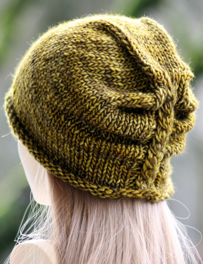 Free Knitting Pattern for Ruched Cable Hat