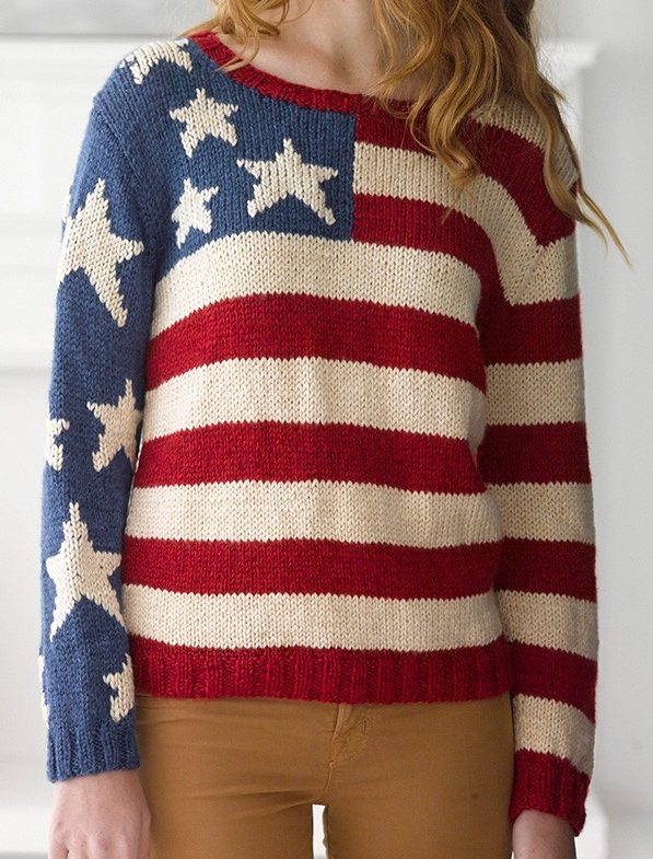 Free Knitting Pattern for Flag Pullover