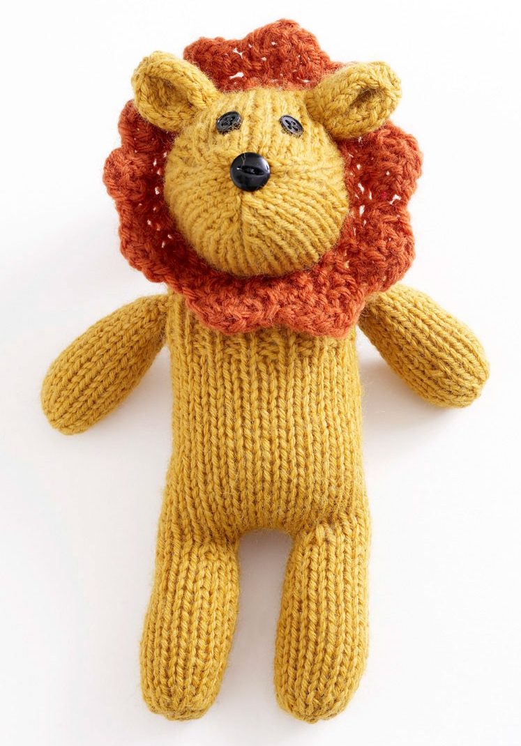 Free Knitting Pattern for Little Lion Sock Critter
