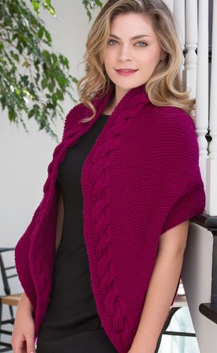 Free Knitting Pattern for Reversible Cable Wrap