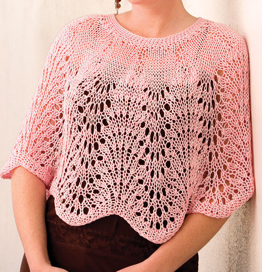 Knitting pattern for Lacy Waves Poncho