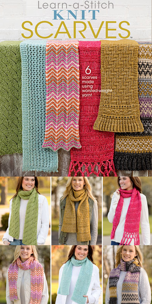 Learn-a-Stitch Knit Scarves Knitting Pattern
