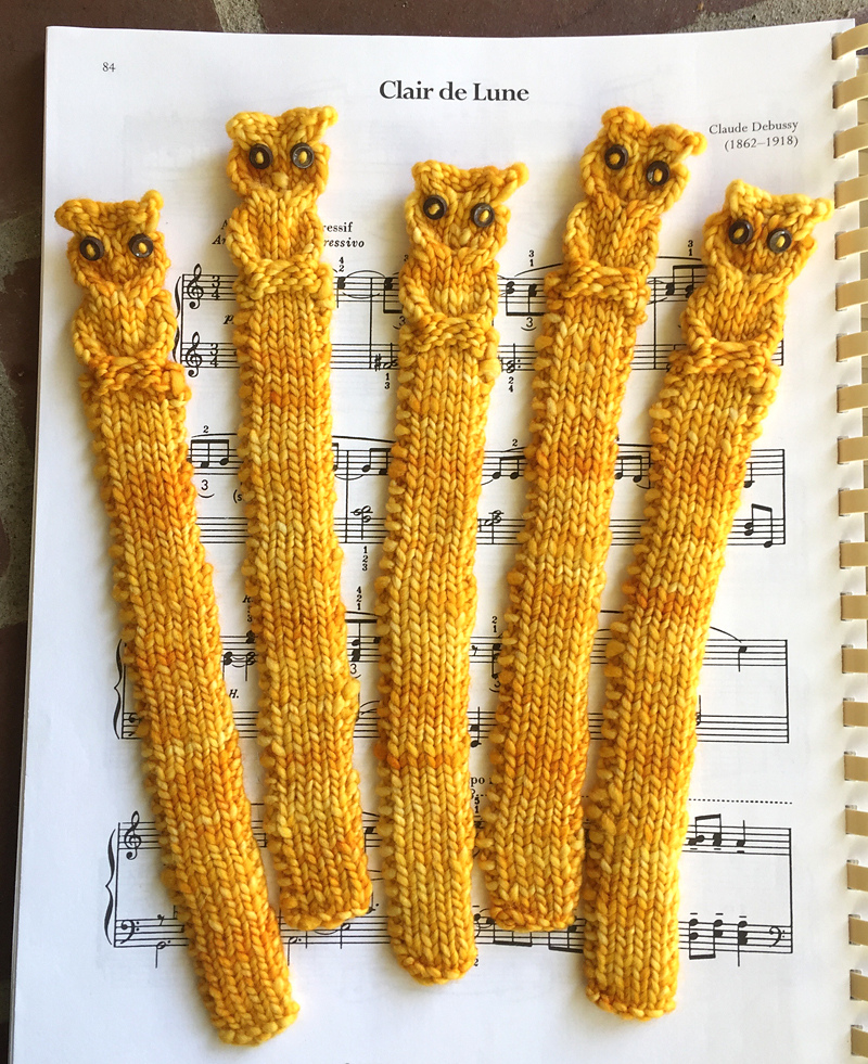 Free Knitting Pattern for Owl Bookmark