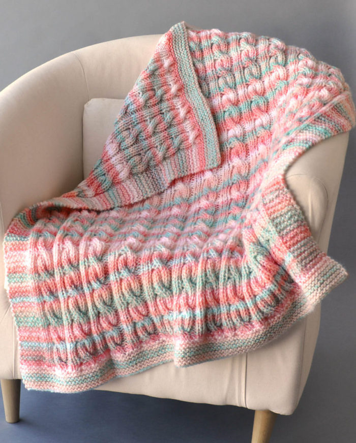 Free Knitting Pattern for Reversible Cable Blanket