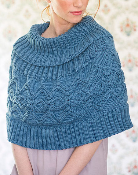 Free Knitting Pattern for River Poncho