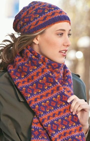Knitting Pattern for Stockholm Hat and Scarf Set