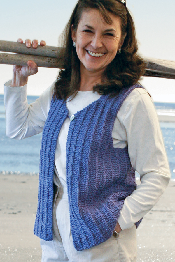 Free Knitting Pattern for 2 Row Repeat Vaill Island Vest