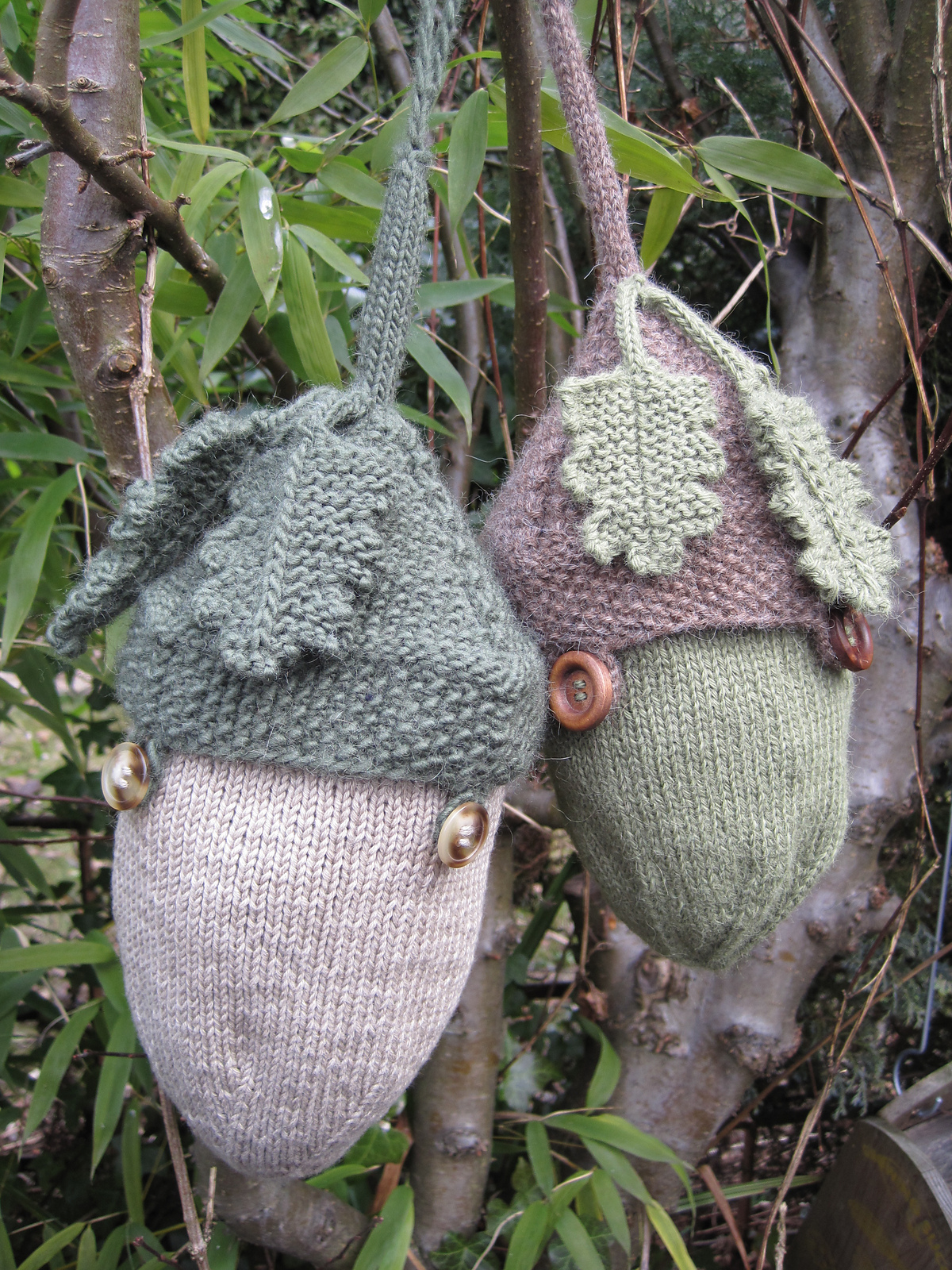 Free Knitting Pattern for Acorn Project Bag