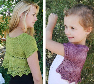 Knittting patterns for matching adult and child shrugs Suzanne Elizabeth