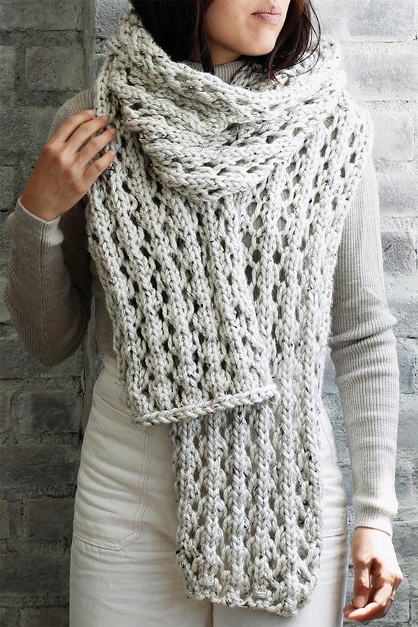 Free Knitting Pattern for 4 Row Repeat Affirmations Scarf
