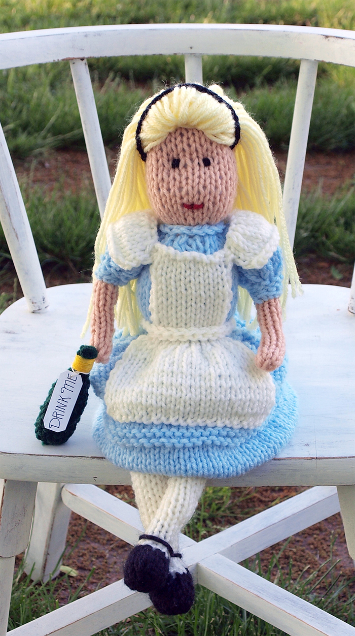 Free Knitting Pattern for Alice in Wonderland Doll
