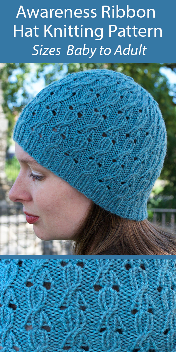 Knitting Pattern for Allichka Awareness Ribbon Hat