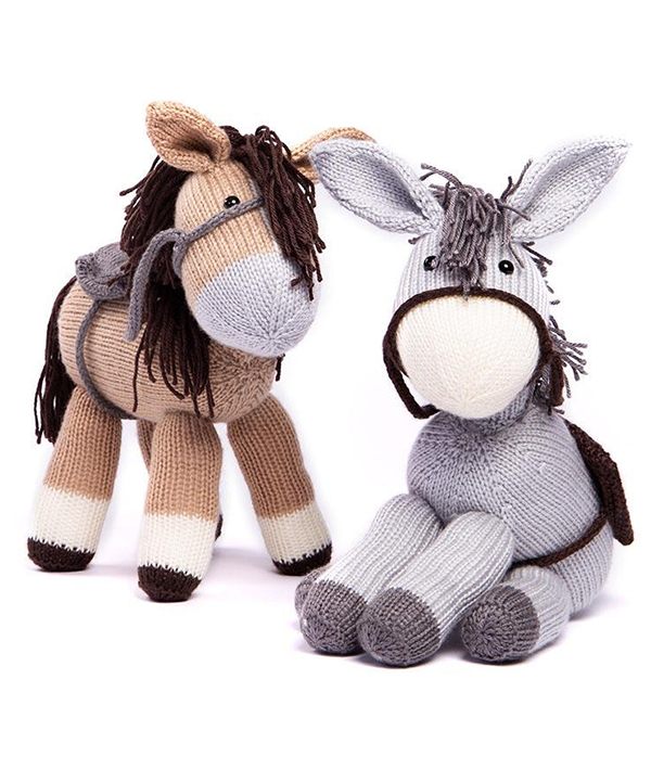 Knitting Pattern for Dolly the Donkey & Bramble the Horse by Amanda Berry