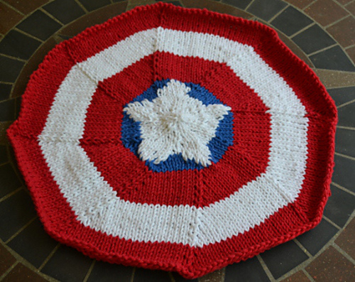 Free Knitting Pattern for Captain America Placemat