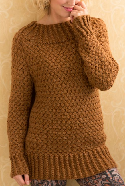 Free Knitting Pattern for Aran Basket Stitch Sweater