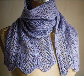 Knitting pattern for Aria Delicato lace scarf