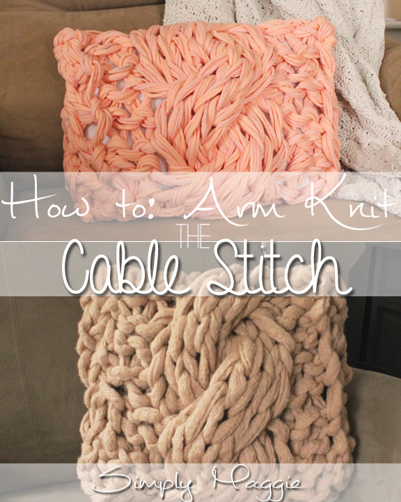 Arm Knit Cable Stitch Pillow